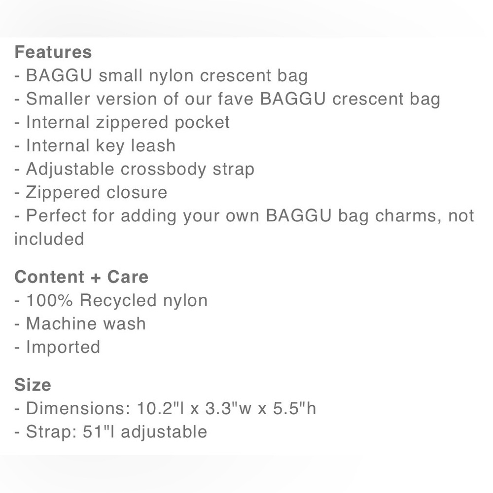BAGGU X UO Beige & Black Polka Dot Small Crescent Crossbody Bag NEW NWT - Picture 4 of 4
